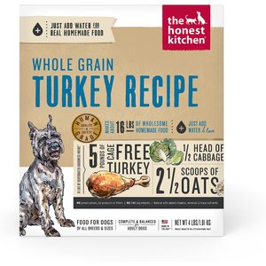 The Honest Kitchen Whole Grain Turkey Recipe Dehydrated Dog Food, 4-lb box