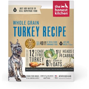 The Honest Kitchen Whole Grain Turkey Recipe Dehydrated Dog Food, 10-lb box