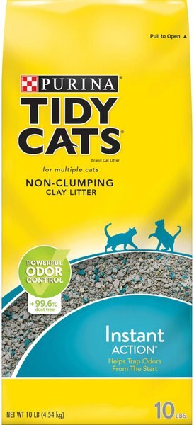 Tidy Cats Instant Action Unscented Non-Clumping Clay Cat Litter, 10-lb bag slide 1 of 11