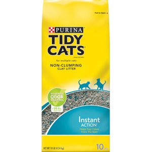 Tidy Cats Instant Action Unscented Non-Clumping Clay Cat Litter, 10-lb bag