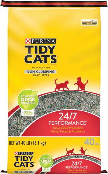 Tidy Cats 24/7 Performance Scented Non-Clumping Clay Cat Litter, 40-lb bag slide 1 of 11
