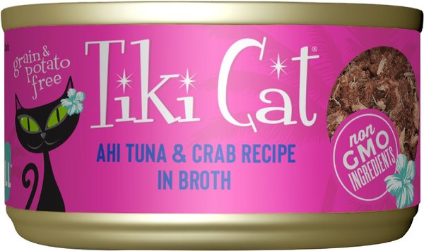 Tiki Cat Hana Grill Ahi Tuna with Crab in Tuna Broth Grain-Free Canned Cat Food, 2.8-oz, case of 12 slide 1 of 9