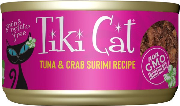 Tiki Cat Lanai Grill Tuna in Crab Surimi Grain-Free Canned Cat Food, 2.8-oz, case of 12 slide 1 of 9