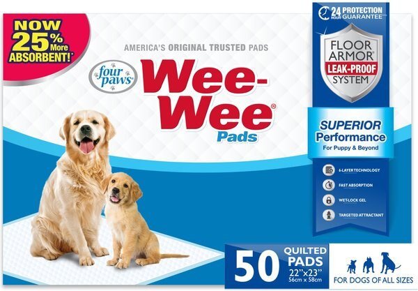 Wee-Wee Absorbent Dog Pee Pads, 22 x 23-in, 50 count, Unscented slide 1 of 12