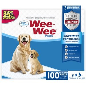 Wee-Wee Absorbent Dog Pee Pads, 22 x 23-in, 100 count (original), Unscented