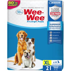 Four Paws Wee-Wee Superior Performance Dog Pee Pads X-Large 28-in x 34-in, 21 Count