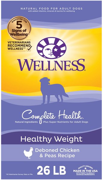 Wellness Complete Health Healthy Weight Deboned Chicken & Peas Recipe Dry Dog Food, 26-lb bag slide 1 of 8