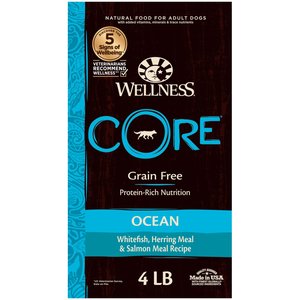 Wellness CORE Ocean Whitefish, Herring & Salmon Recipe Dry Dog Food, 4-lb bag