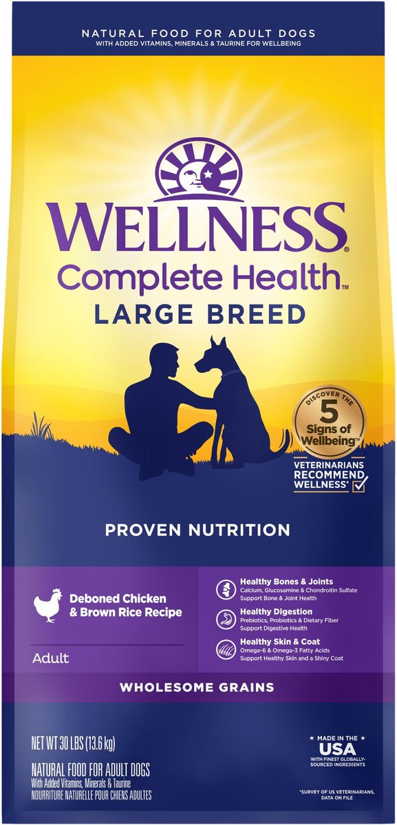 Wellness complete health on sale large breed reviews