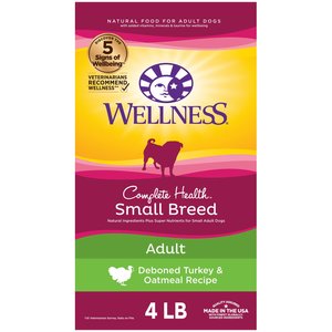 Wellness Small Breed Complete Health Adult Turkey & Oatmeal Recipe Dry Dog Food, 4-lb bag