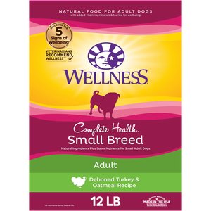 Wellness Small Breed Complete Health Adult Turkey & Oatmeal Recipe Natural Dry Dog Food, 12-lb bag