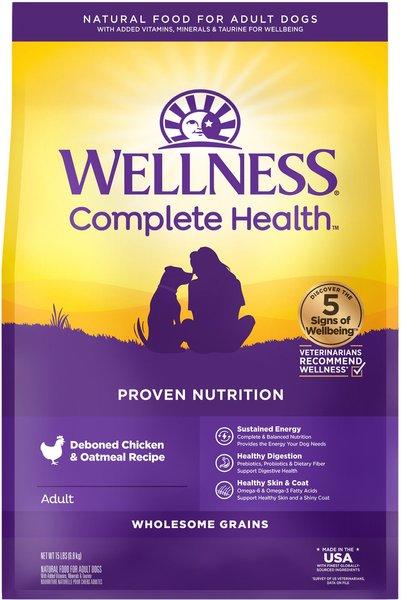 WELLNESS Complete Health Adult Deboned Chicken & Oatmeal Recipe Dry Dog ...