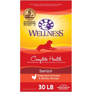 Wellness Complete Health Senior Deboned Chicken & Barley Recipe Natural Dry Dog Food, 30-lb bag