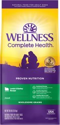 Wellness Complete Health Adult Lamb & Barley Recipe Natural Dry Dog Food, 30-lb bag