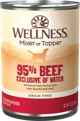 Wellness Ninety-Five Percent Beef Grain-Free Canned Dog Food Topper, 13.2-oz, case of 12 slide 2 of 7