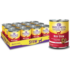 Wellness Beef Stew with Carrots & Potatoes Grain-Free Canned Dog Food, 12.5-oz, case of 12