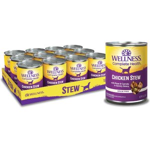 Wellness Chicken Stew with Peas & Carrots Grain-Free Canned Dog Food, 12.5-oz, case of 12