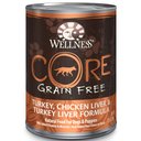 Wellness CORE Grain-Free Turkey, Chicken Liver & Turkey Liver Formula Canned Dog Food, 12.5-oz, case of 12