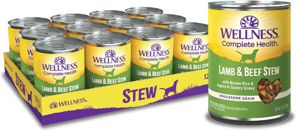 Wellness Lamb & Beef Stew with Brown Rice & Apples Canned Dog Food, 12.5-oz, case of 12 slide 1 of 8