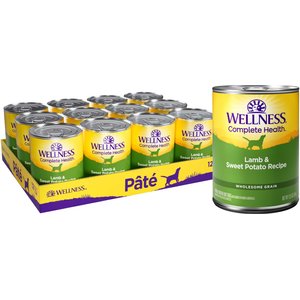 Wellness Complete Health Lamb & Sweet Potato Formula Canned Dog Food, 12.5-oz, case of 12