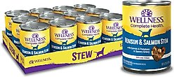 Wellness Venison & Salmon Stew with Potatoes & Carrots Canned Dog Food, 12.5-oz, case of 12