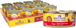 Wellness Complete Health Adult Beef & Chicken Formula Grain-Free Canned Cat Food, 5.5-oz, case of 24