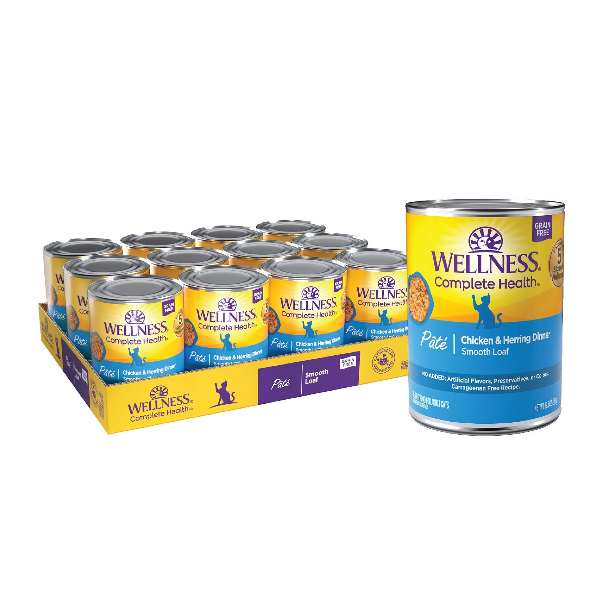 WELLNESS Complete Health Chicken & Herring Formula Grain-Free Canned ...