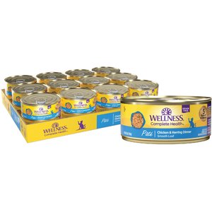 Wellness Complete Health Chicken & Herring Formula Grain-Free Canned Cat Food, 5.5-oz, case of 24
