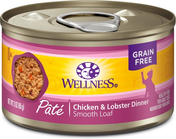 Wellness Complete Health Chicken & Lobster Formula Canned Cat Food, 3-oz, case of 24 slide 1 of 9