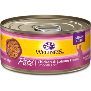Wellness Complete Health Chicken & Lobster Formula Canned Cat Food, 5.5-oz, case of 24