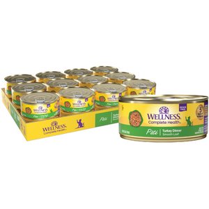 Wellness Complete Health Turkey Formula Grain-Free Natural Canned Cat Food, 5.5-oz, case of 24