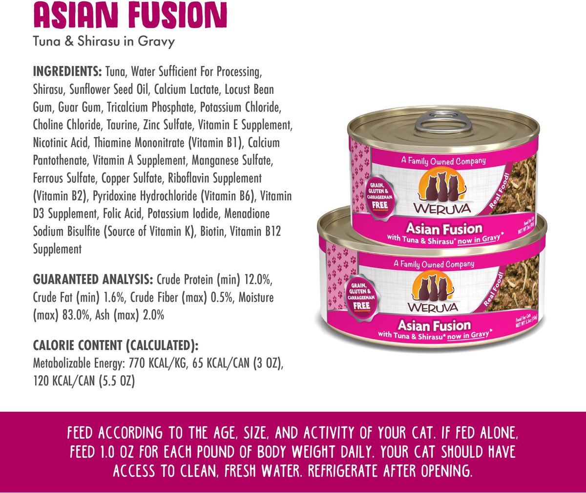Weruva Asian Fusion with Tuna & Shirasu Grain-Free Canned Cat Food