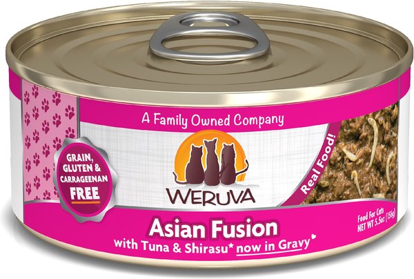 Weruva Asian Fusion with Tuna & Shirasu Grain-Free Canned Cat Food, 5.5-oz, case of 24 slide 1 of 9