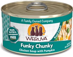 Weruva Funky Chunky Chicken Soup with Pumpkin Grain-Free Canned Cat Food, 3-oz, case of 24