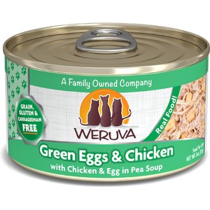 Weruva Green Eggs & Chicken with Chicken, Egg & Greens in Gravy Grain-Free Canned Cat Food, 3-oz, case of 24