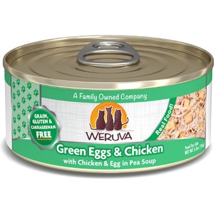 Weruva Green Eggs & Chicken with Chicken, Egg & Greens in Gravy Grain-Free Canned Cat Food, 5.5-oz, case of 24
