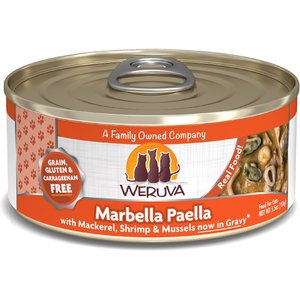Weruva Marbella Paella with Mackerel, Shrimp & Mussels Grain-Free Canned Cat Food, 5.5-oz, case of 24