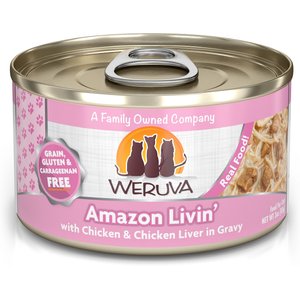 Weruva Nine Liver with Chicken & Chicken Liver in Gravy Grain-Free Canned Cat Food, 3-oz, case of 24