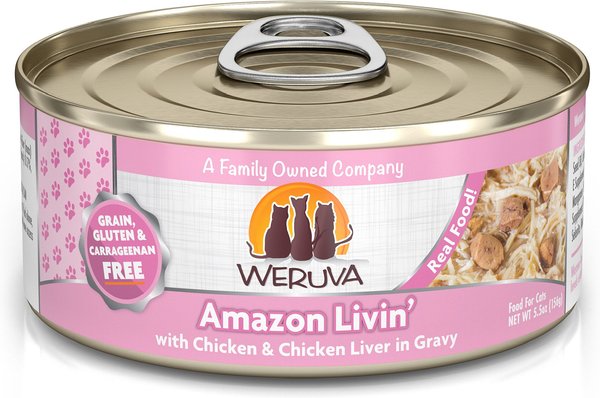 Weruva Nine Liver with Chicken & Chicken Liver in Gravy Grain-Free Canned Cat Food, 5.5-oz, case of 24 slide 1 of 10