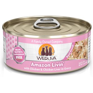 Weruva Amazon Livin' with Chicken Breast & Chicken Liver in Gravy Cat Food, 5.5-oz, case of 24