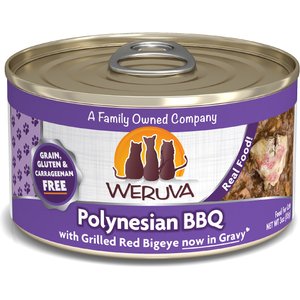 Weruva Polynesian BBQ with Grilled Red Bigeye Grain-Free Canned Cat Food, 3-oz, case of 24