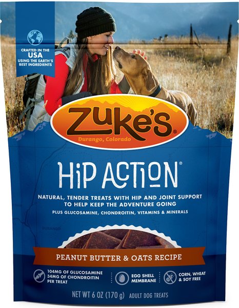 Zuke's Hip & Joint Peanut Butter & Oats Recipe Dog Treats, 6-oz bag slide 1 of 9