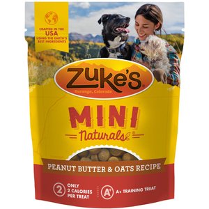 Zuke's Mini Naturals Peanut Butter & Oats Recipe Training Dog Treats, 6-oz