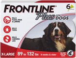 Frontline Plus Flea & Tick Spot Treatment for Extra Large Dogs, 89-132 lbs, 6 Doses (6-mos. supply)