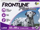 Frontline Plus Flea & Tick Spot Treatment for Large Dogs, 45-88 lbs, 6 Doses (6-mos. supply)
