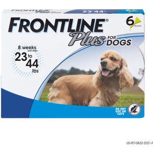 Frontline Plus Flea & Tick Spot Treatment for Medium Dogs, 23-44 lbs, 6 Doses (6-mos. supply)