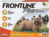 Frontline Plus Flea & Tick Spot Treatment for Small Dogs, 5-22 lbs, 6 Doses (6-mos. supply)