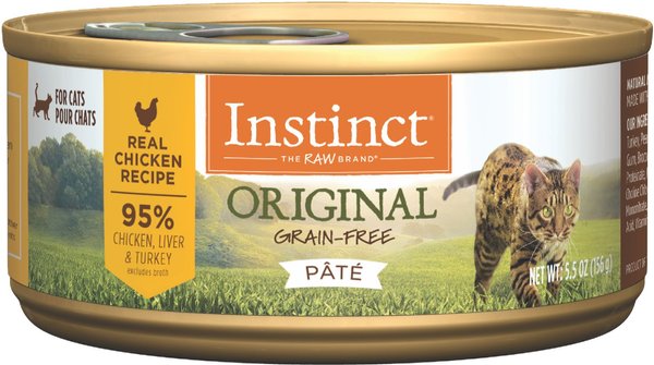 Instinct Original Grain-Free Pate Real Chicken Recipe Wet Canned Cat Food, 5.5-oz, case of 12 slide 1 of 11