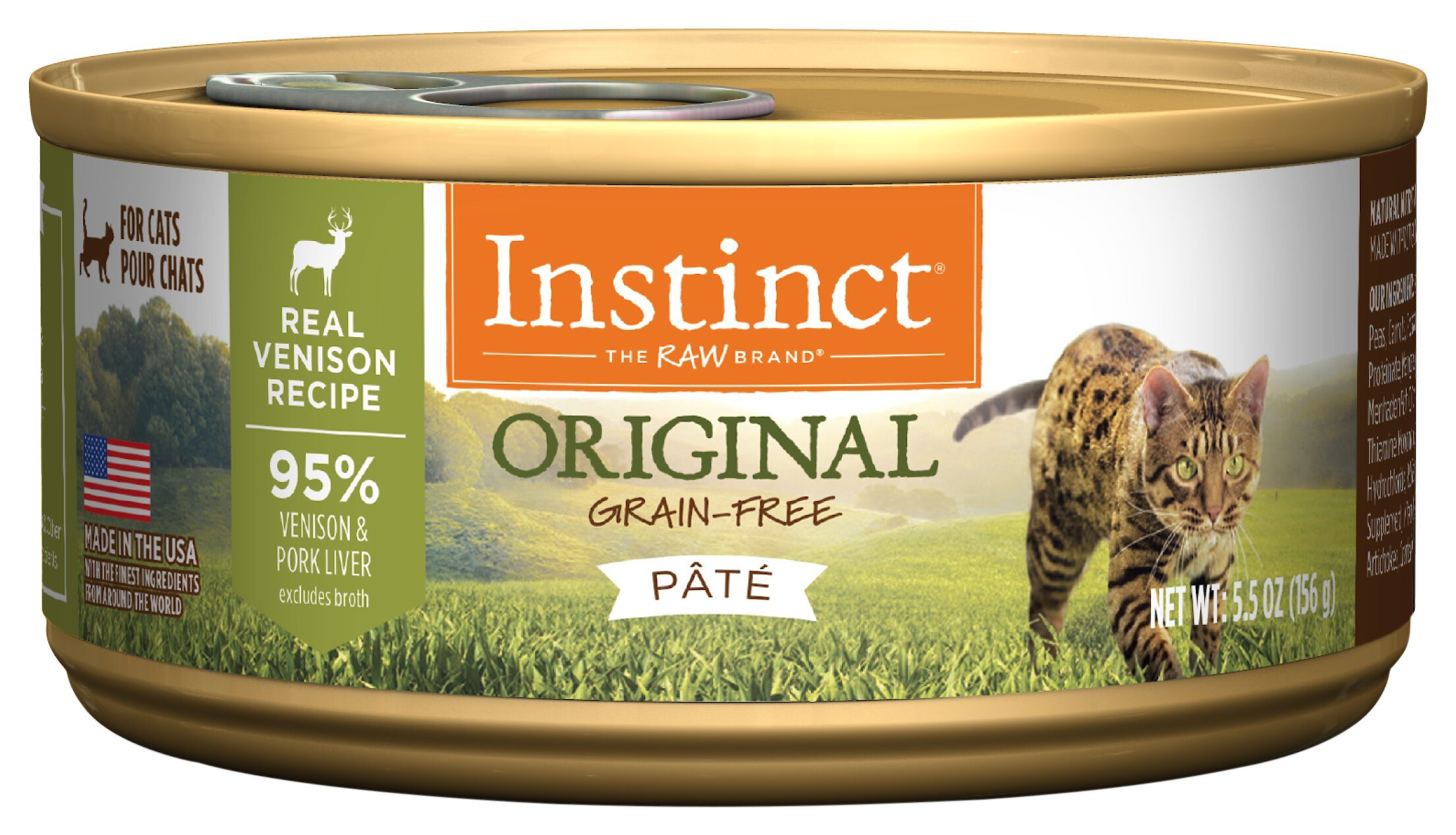 INSTINCT Original Grain-Free Pate Real Venison Recipe Wet Canned Cat ...