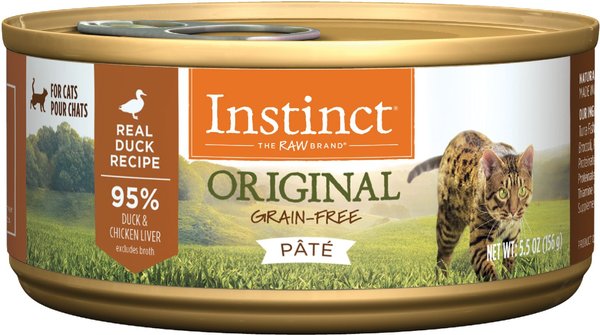 Instinct Original Grain-Free Pate Real Duck Recipe Wet Canned Cat Food, 5.5-oz, case of 12 slide 1 of 11